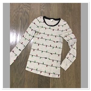 J. Crew Long Sleeve Christmas Lights Shirt SizeXS